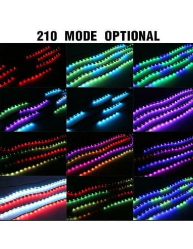 Kit Iluminare sub masina Symphony, dinamice, RGB multicolor cu telecomanda si aplicatie telefon 12V, 2x120cm si 2x90cm - imagine 5