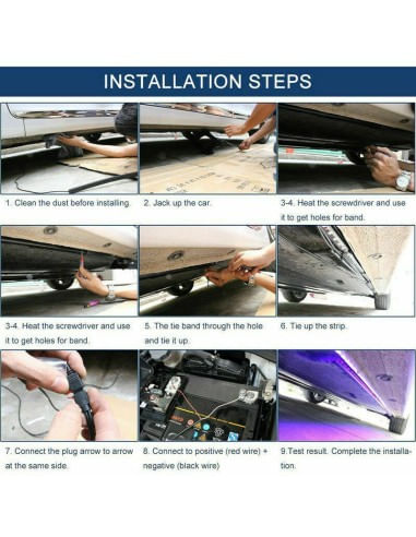 Kit Iluminare sub masina Symphony, dinamice, RGB multicolor cu telecomanda si aplicatie telefon 12V, 2x150cm si 2x100cm