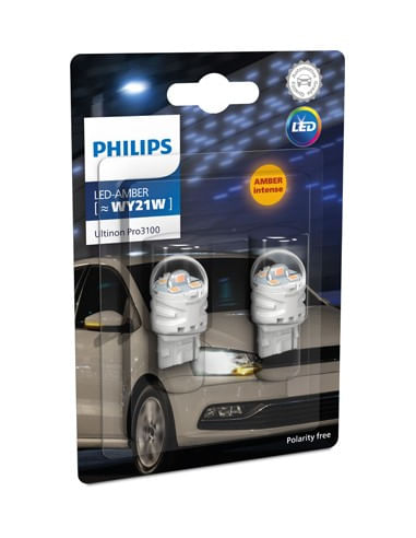Set 2 leduri auto Galben WY21W Philips Ultinon Pro3100 SL semnalizare