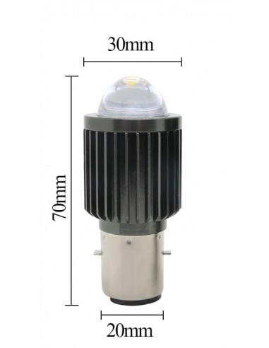 Bec LED BA20D (H6) pentru far moto, Atv, scuter, putere 15W, luminozitate 1200 Lm, 12V BA20D-15W - 5 | YEO