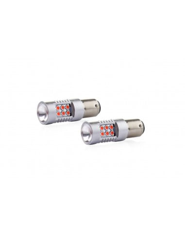 Set 2 becuri Led Auto Rosu P21/5W Canbus cu 24SMD dubla intensitate 12-24V Rosu
