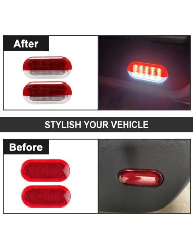 Set 2 Lampi Led Portiere VW Golf, Beetle, Bora, Jetta, Polo, Sharan, Touran, Skoda Octavia, Seat Leon, Toledo, Alhambra - imagine 3