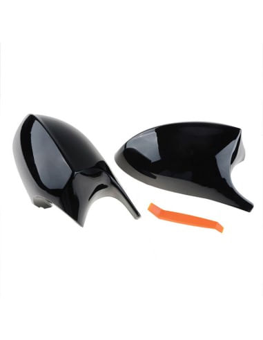 Set capace oglinzi Batman Style pentru Bmw Seria 3 E90, E91, E92, E93, Seria 1 E81, E82, E87, E88 negru lucios - 2 | YEO