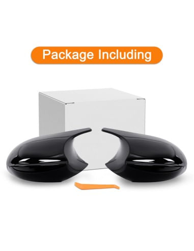 Set capace oglinzi Batman Style pentru Bmw Seria 3 E90, E91, E92, E93, Seria 1 E81, E82, E87, E88 negru lucios - 4 | YEO