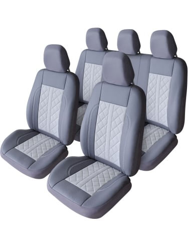 Set Huse Scaun Exclusive Leather si Alcantara Gri, Umbrella