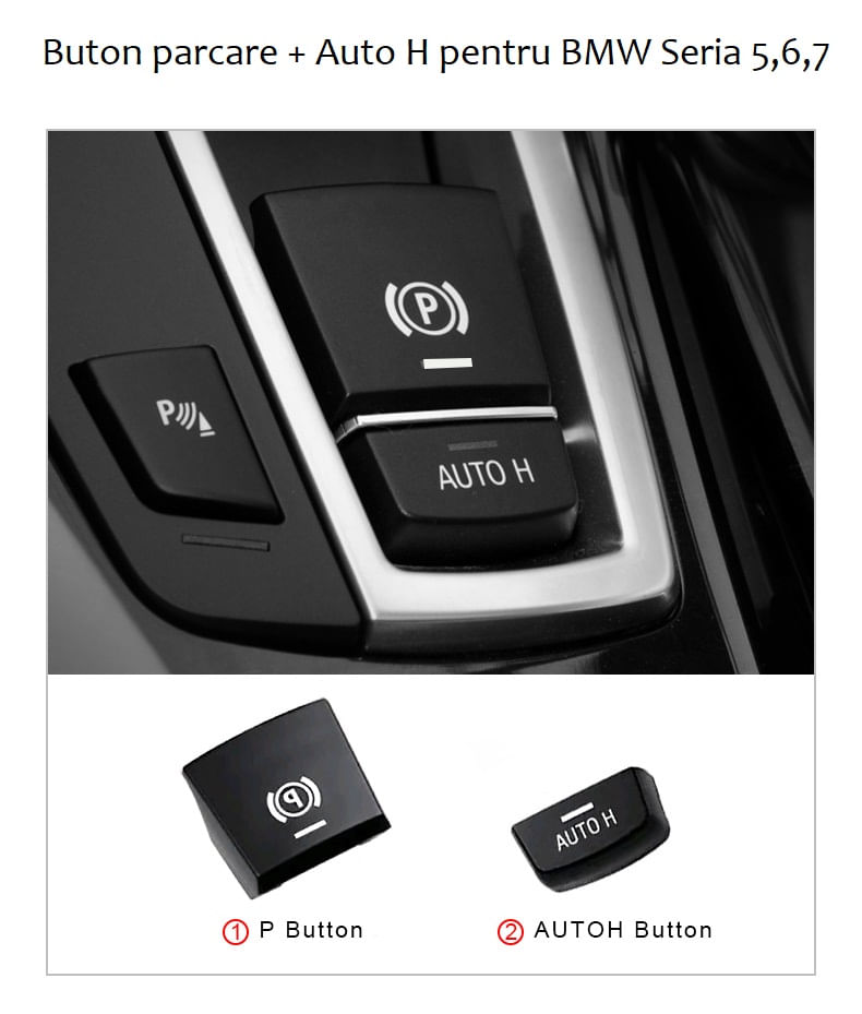 Buton de Parcare + Auto H BMW 5 6 7 X3 X4 X5 X6 F Serie F01 F02 F10 F12 F15 F16 F25 F26, N2L Store