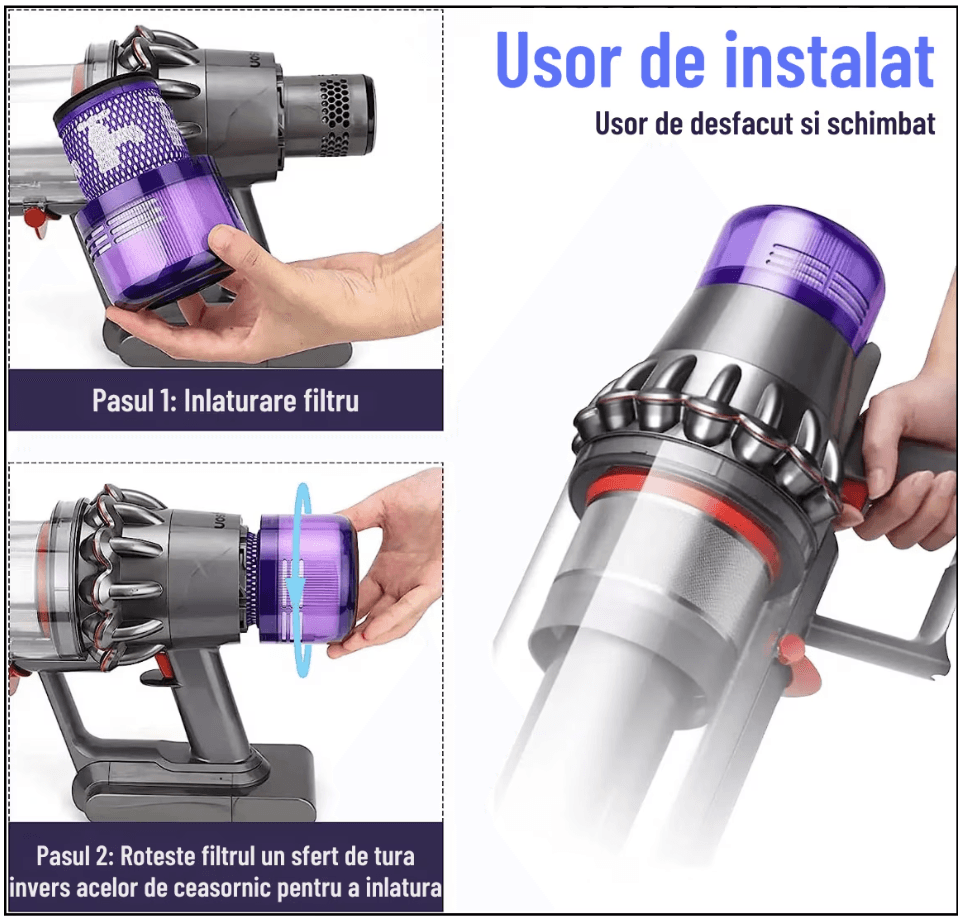 Filtru lavabil, compatibil cu aspiratoarele Dyson V11 V15 SV14 - imagine 4
