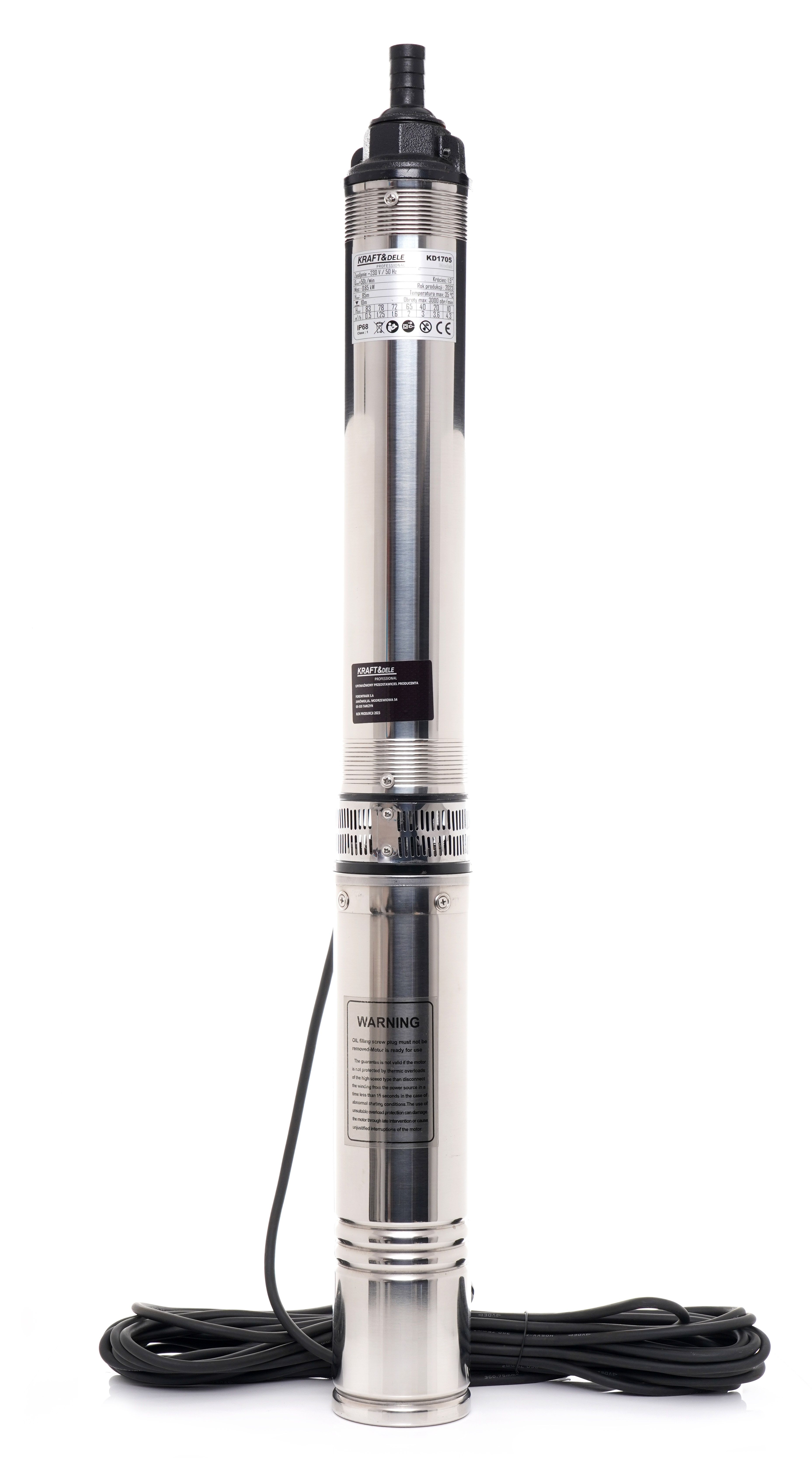 Pompa submersibila adancime mare Kraft&Dele, 0,85 kW, H max. 85 m, KD1705 — imaginea 4