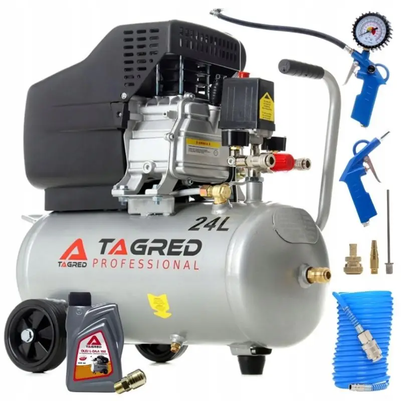 Compresor de aer cu ulei, Tagred TA300N, 24L, 3.4CP, Set 6 elemente