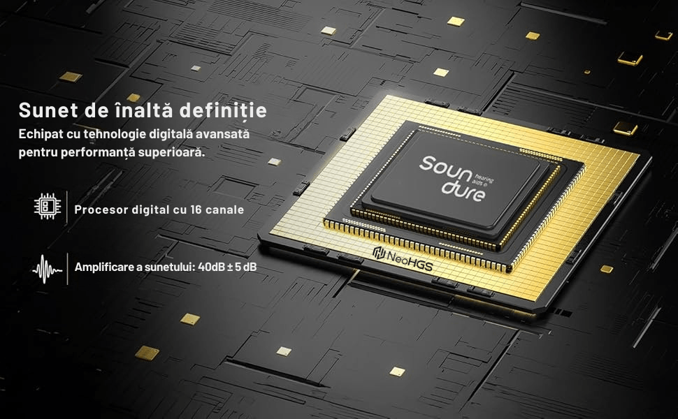 Aparat Auditiv Reincarcabil Digital x2 NeoHGS Premium, Sunet Clar, Hands-Free, Bluetooth, Incarcare Rapida - imagine 6