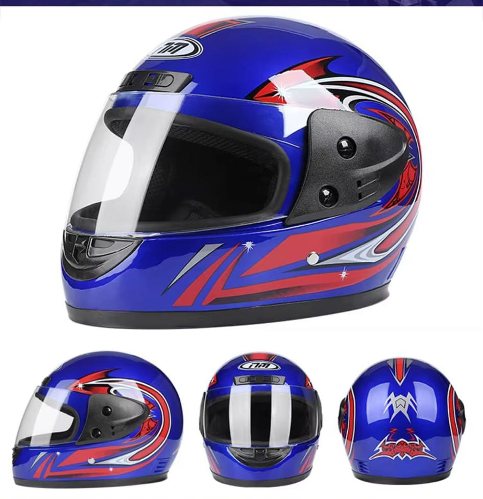 Casca moto/scuter Full face unisex, cu viziera, marime universala 56-62cm - imagine 3