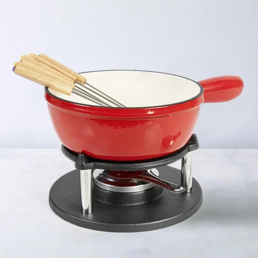 Oala emailata Fondue set 1,8 Litri Potrivit pentru Orice Tip de Plita — imaginea 3
