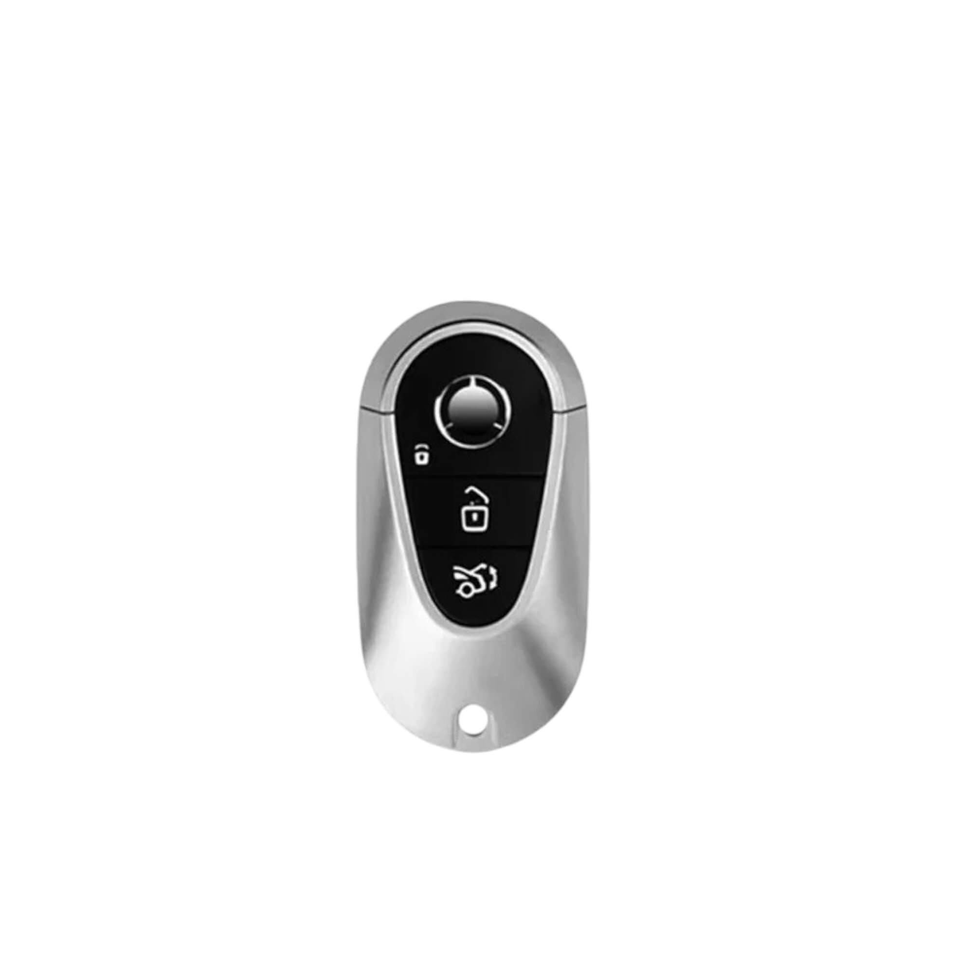 Husa cheie auto metalica si breloc compatibila cu Mercedes-Benz E300L C260L Clasa A 180L GLA200 GLB220 GLS
