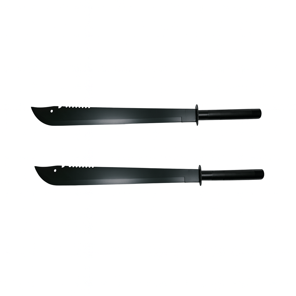 Set doua sabii vanatoare DEPOX®, Ninja Blade, maner metal, 50 cm, negru, teaca inclusa - imagine 4