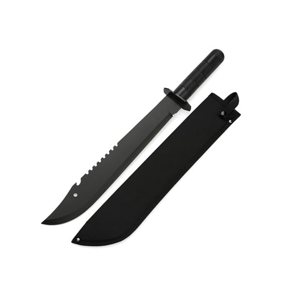 Set doua sabii vanatoare DEPOX®, maner metal, 81 cm/50 cm, negru, teaca inclusa - imagine 6