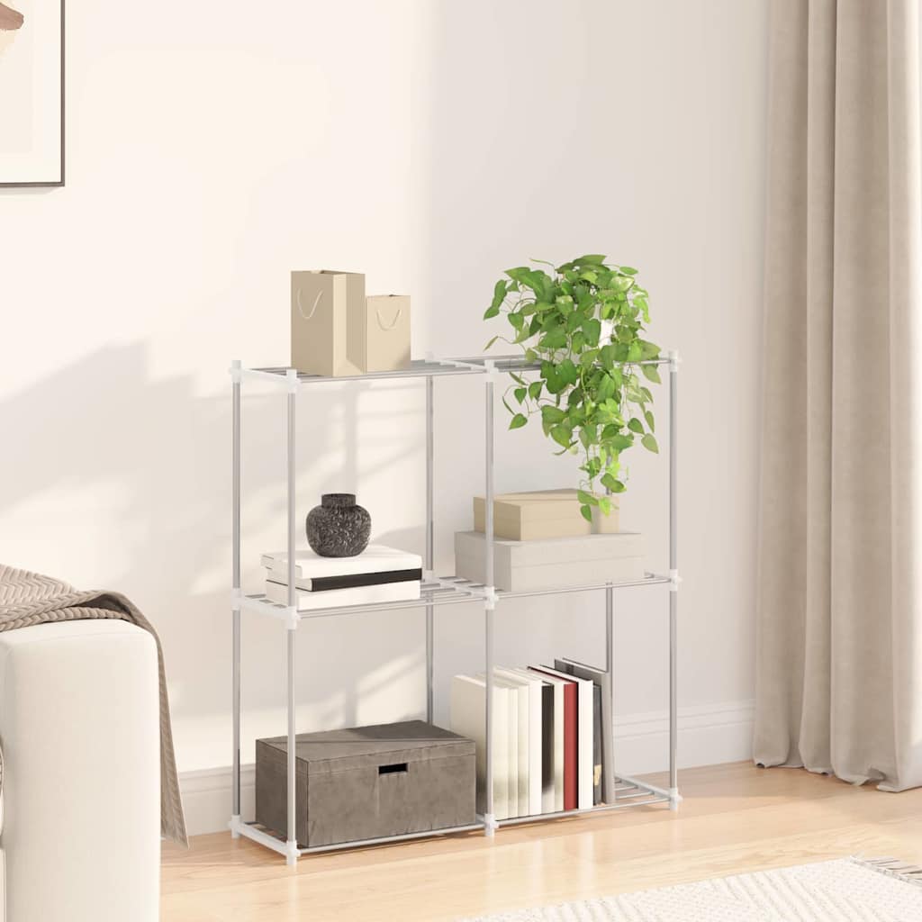 Raft de depozitare cu raft alb 43 x 27 x 90 cm Aluminiu — imaginea 2