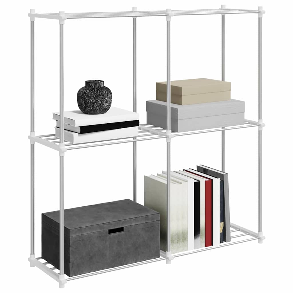 Raft de depozitare cu raft alb 43 x 27 x 90 cm Aluminiu — imaginea 3