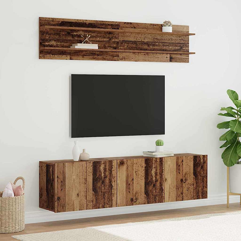 Unitati TV Pe perete 6 pcs Lemn vechi Lemn compozit — imaginea 2