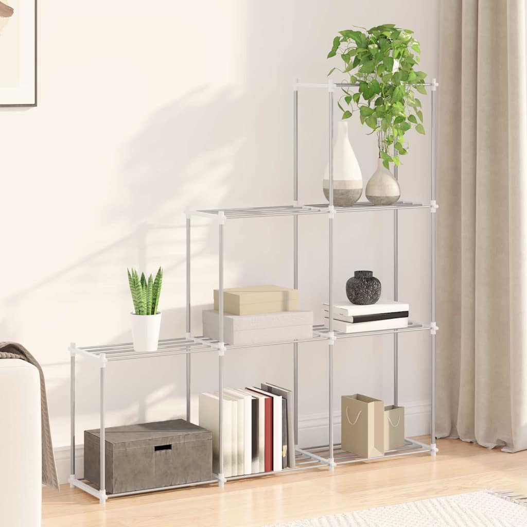 Raft de depozitare cu raft alb 43 x 27 x 90 cm Aluminiu — imaginea 2