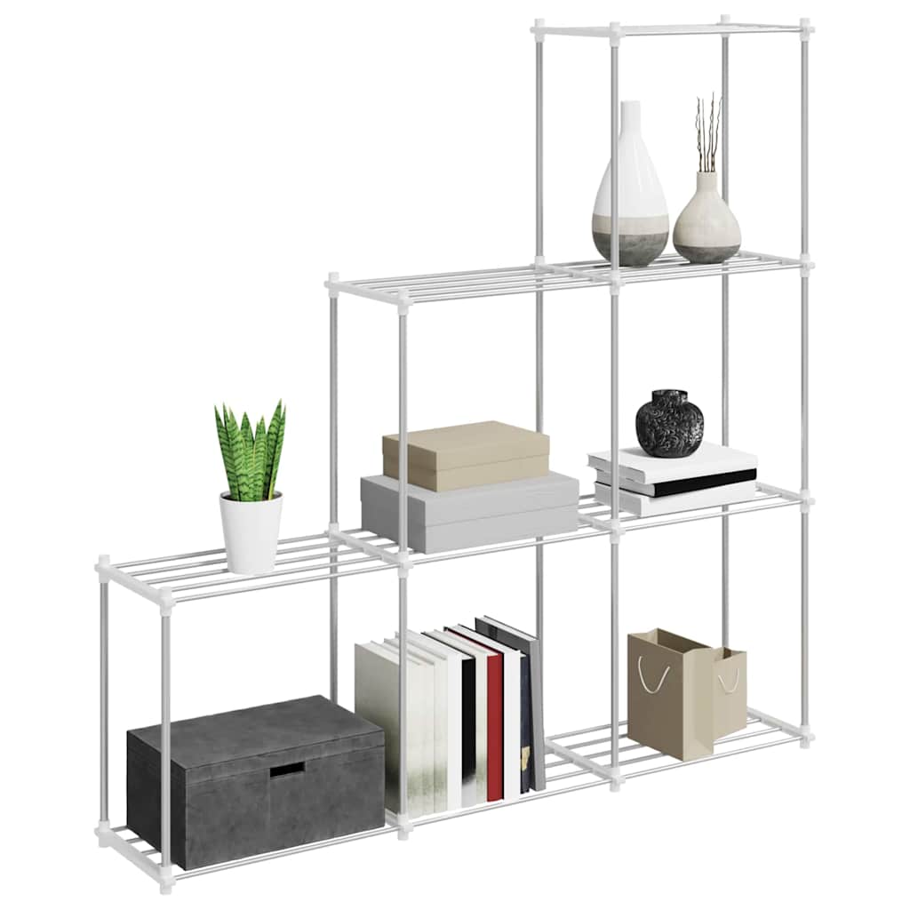 Raft de depozitare cu raft alb 43 x 27 x 90 cm Aluminiu — imaginea 3