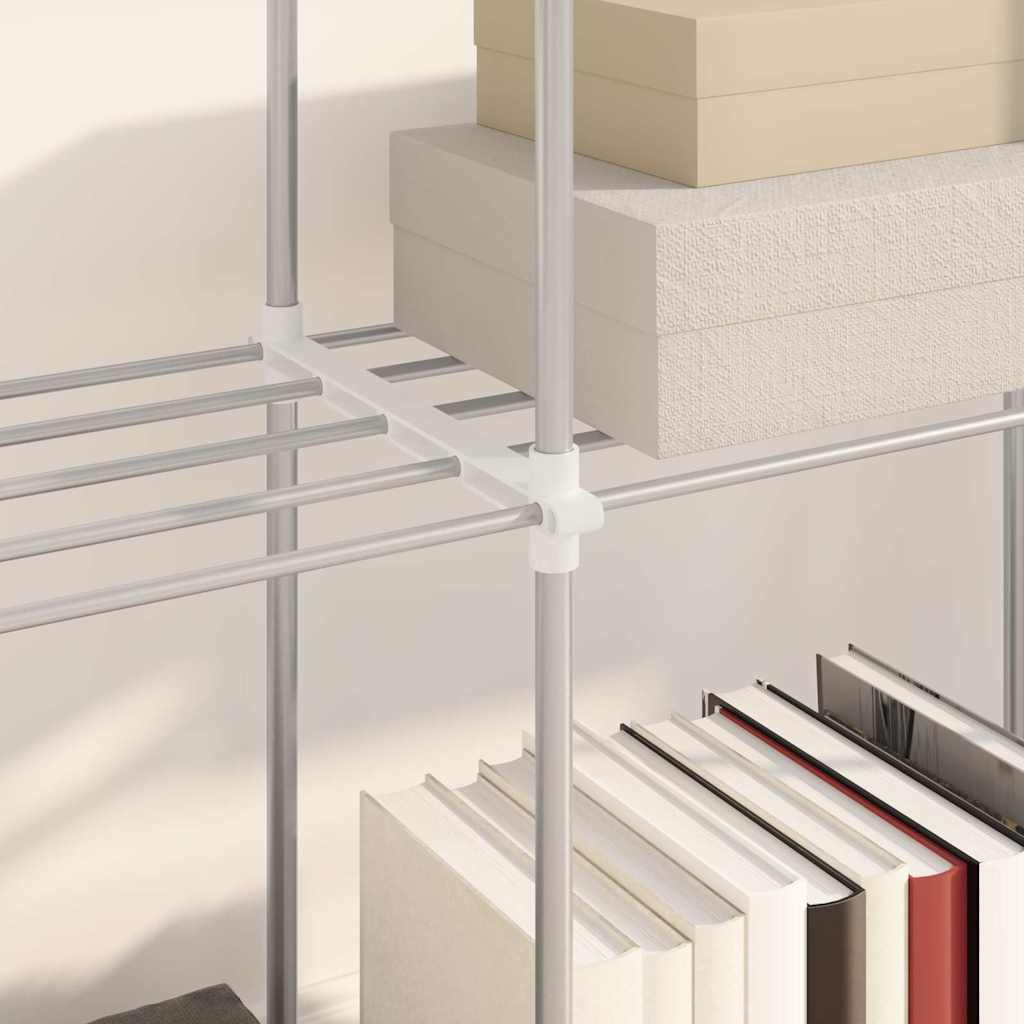 Raft de depozitare cu raft alb 43 x 27 x 90 cm Aluminiu — imaginea 4