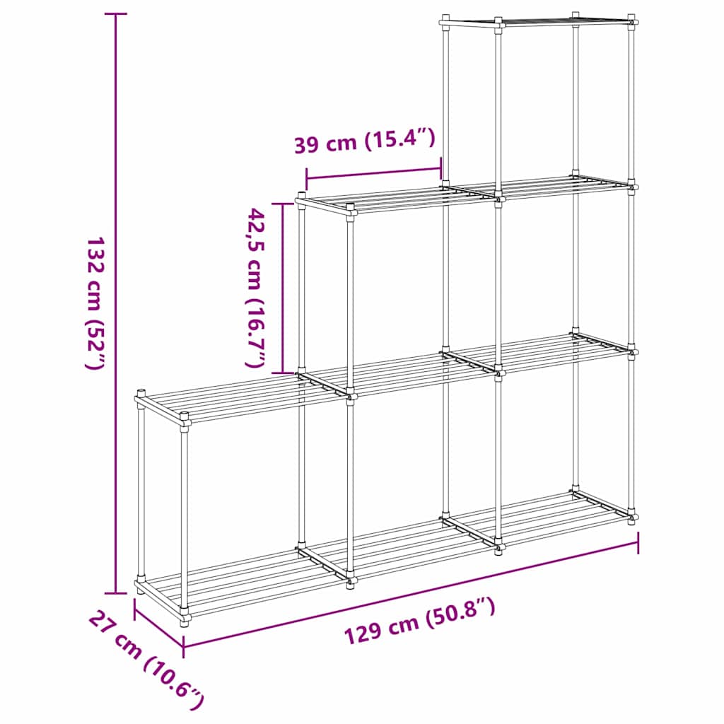 Raft de depozitare cu raft alb 43 x 27 x 90 cm Aluminiu — imaginea 9