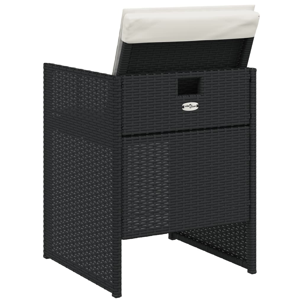 Set mobilier de gradina cu perne, 5 piese, negru, poliratan — imaginea 7