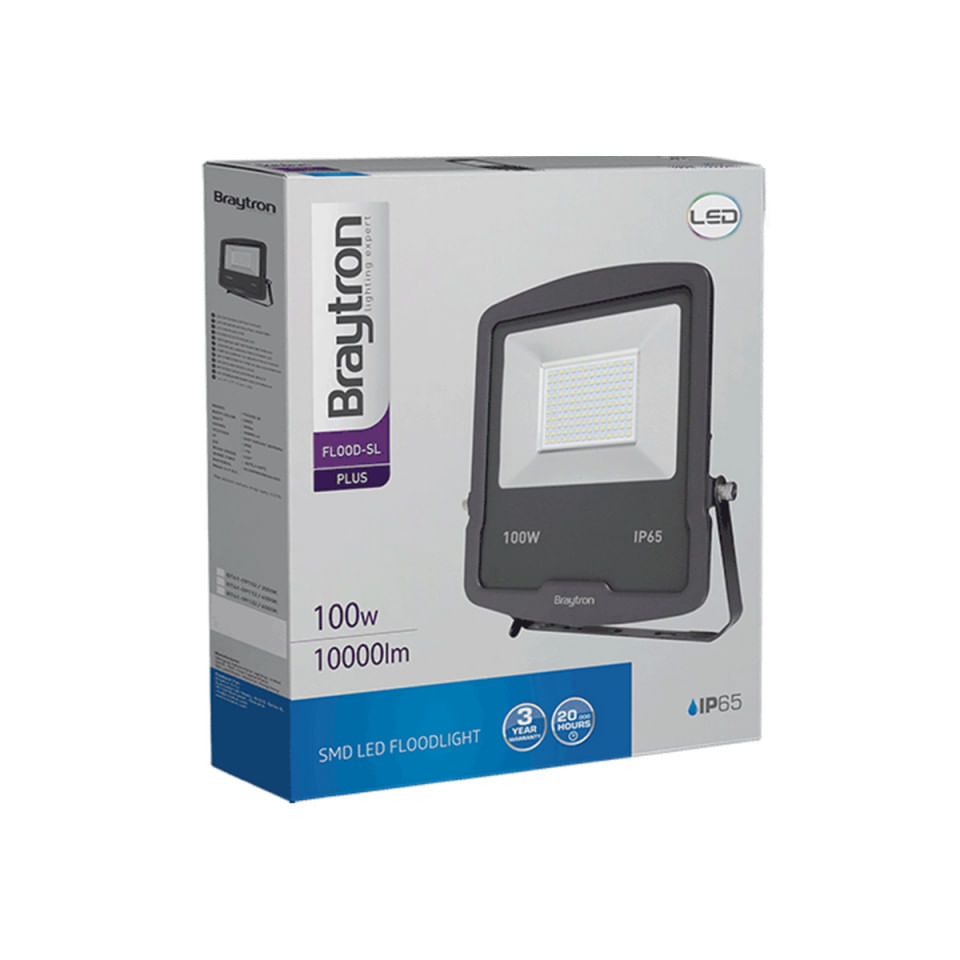 Proiector led 100W SMD, 8500lm, IP65, lumina calda 3000K, Gri, Braytron — imaginea 3