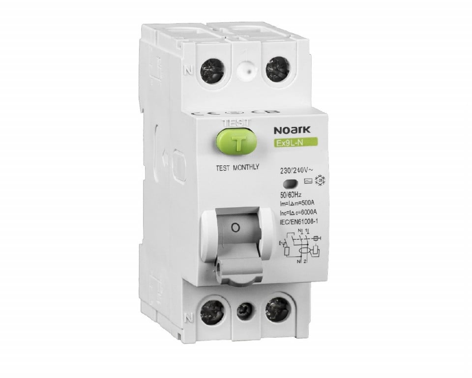 Siguranta automata cu protectie diferentiala 16A P+N, tip AC, 10mA, 6kA, Noark