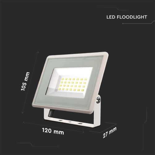 Proiector led 20W, F-Series Corp alb ,Alb rece 6500k, 1650lm, IP65 V-TAC — imaginea 2