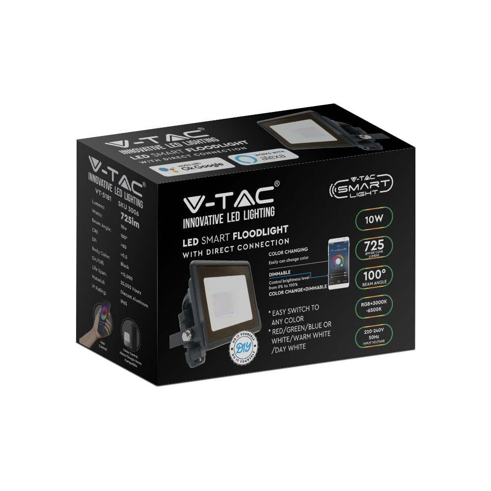 Reflector LED Smart 10W V-TAC, RGB+CCT(3000-6500 K), compatibil Alexa si Google — imaginea 10