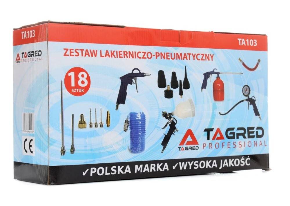 Kit accesorii aer comprimat Tagred, TA103, 18 piese cupla rapida - imagine 11