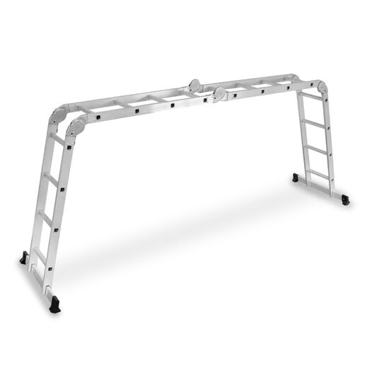 Scara aluminiu, multifunctionala, rabatabila, 4 tronsoane, 4 trepte, max 125 kg, 1.18-4.46 m