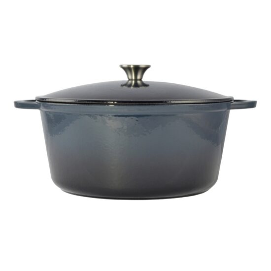 Oala de fonta emailata cu capac, maner din inox, 8 L, Perfect Home