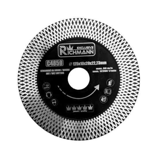 Disc diamantat turbo subtire, dublu segmentat, placi ceramice, 25x10x20x22.23 mm, Richmann Exclusive
