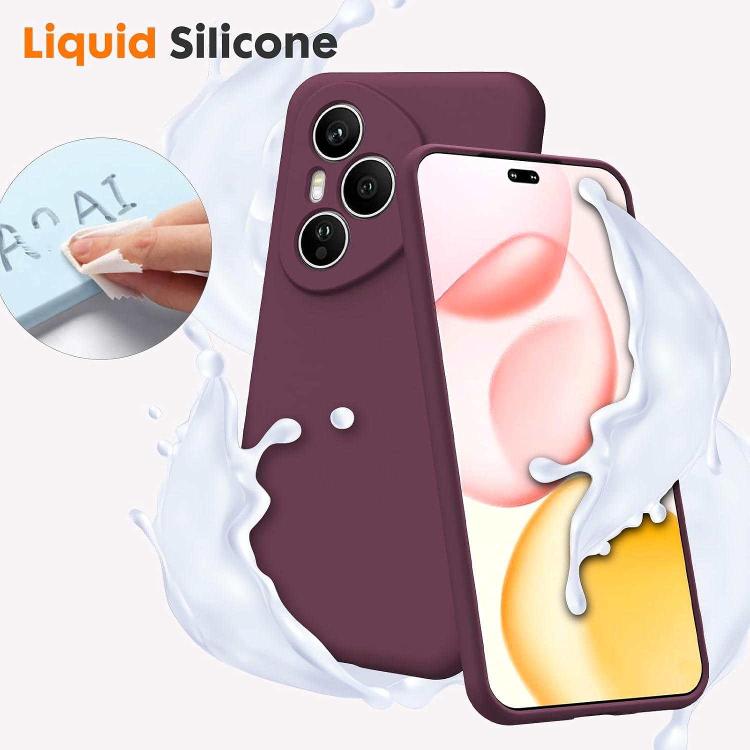 Husa Soft Touch, slim, ALC Mobile, anti soc, compatibila cu Honor 400 Pro, Visiniu Tpu - imagine 4