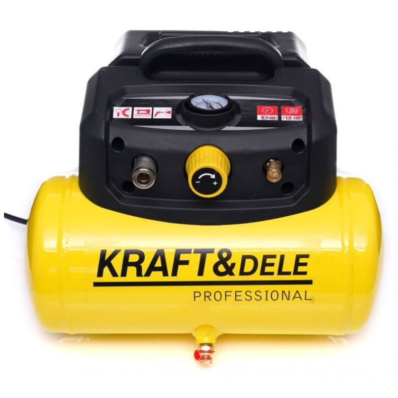 Compresor fara ulei, Kraft&Dele, 6L, 8bar, 1.1kW, 180L/min, KD1415 — imaginea 2
