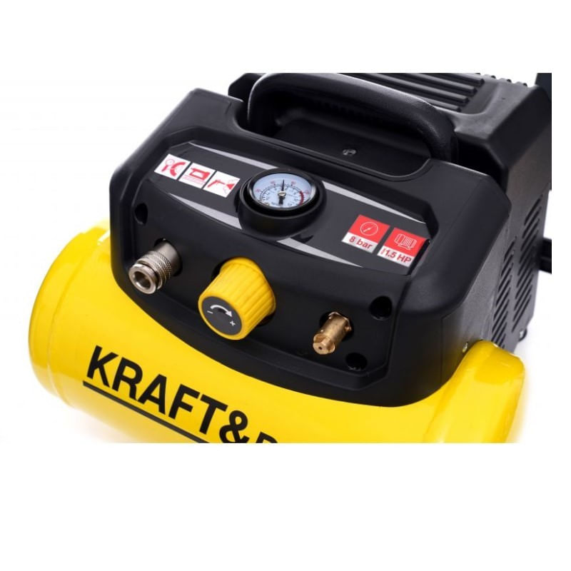 Compresor fara ulei, Kraft&Dele, 6L, 8bar, 1.1kW, 180L/min, KD1415 — imaginea 6