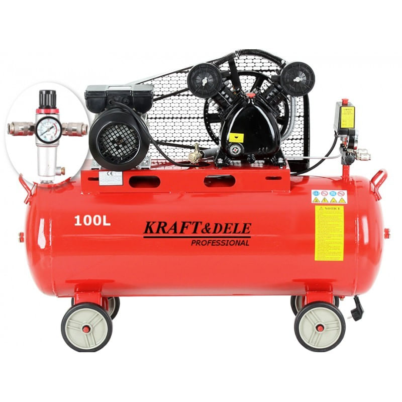 Compresor ulei, 100L 230V, KD1472, Kraft&Dele — imaginea 3