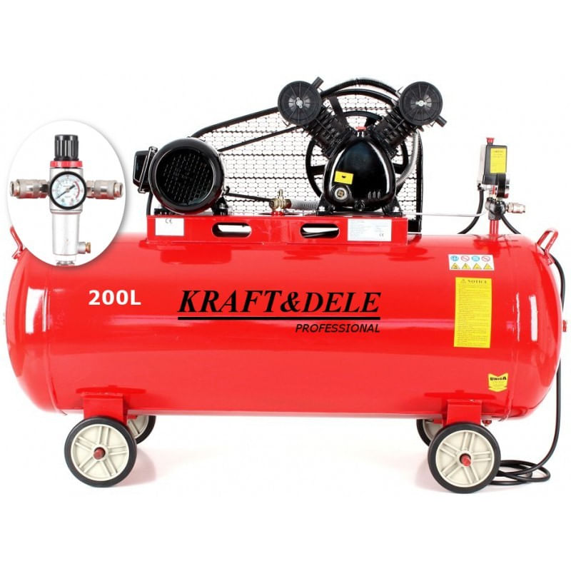 Compresor ulei, 200L 2 pistoane, KD1473, Kraft&Dele — imaginea 6
