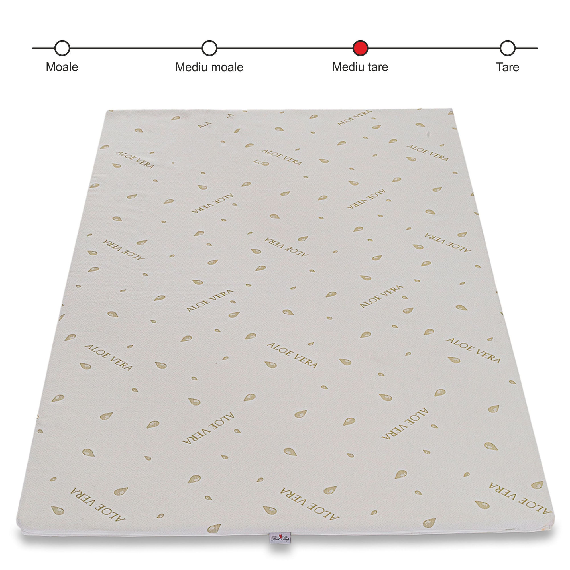 Topper Saltea Best Sleep H7 cm spuma poliuretanica, 80X190 cm, husa Aloe Vera Detasabila