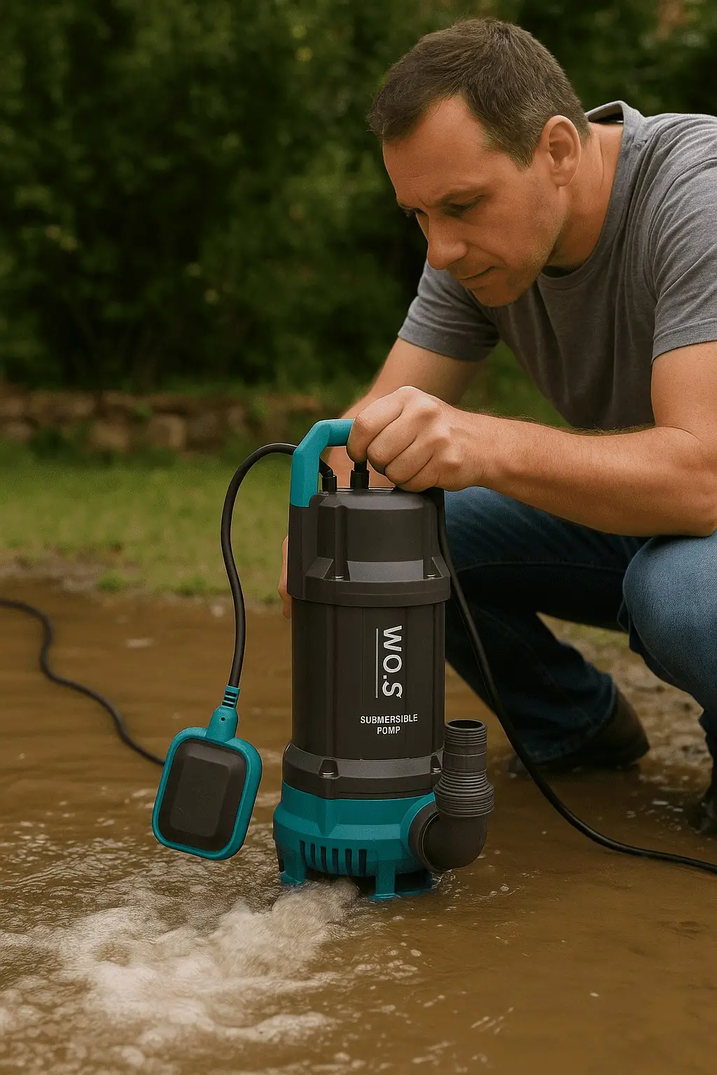 Pompa submersibila apa curata/murdara, KRAFT&DELE, 3200W, WDS WDS2428, 30000L/h, plutitor inclus — imaginea 3