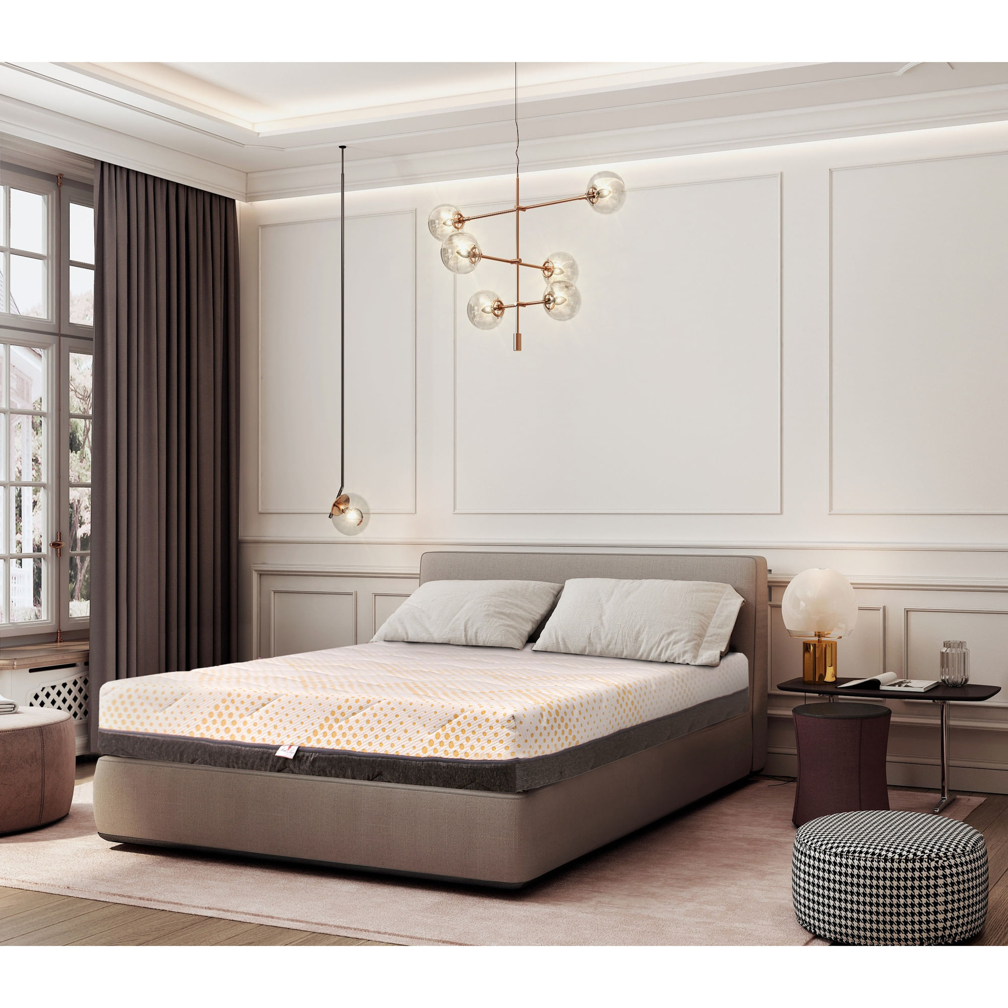 Saltea Ortopedica, Best Sleep, Yellow Diamond, 100x200x27 cm, 7+12+3+3+2, Spuma poliuretanica cu memorie, arcuri pocketa — imaginea 6