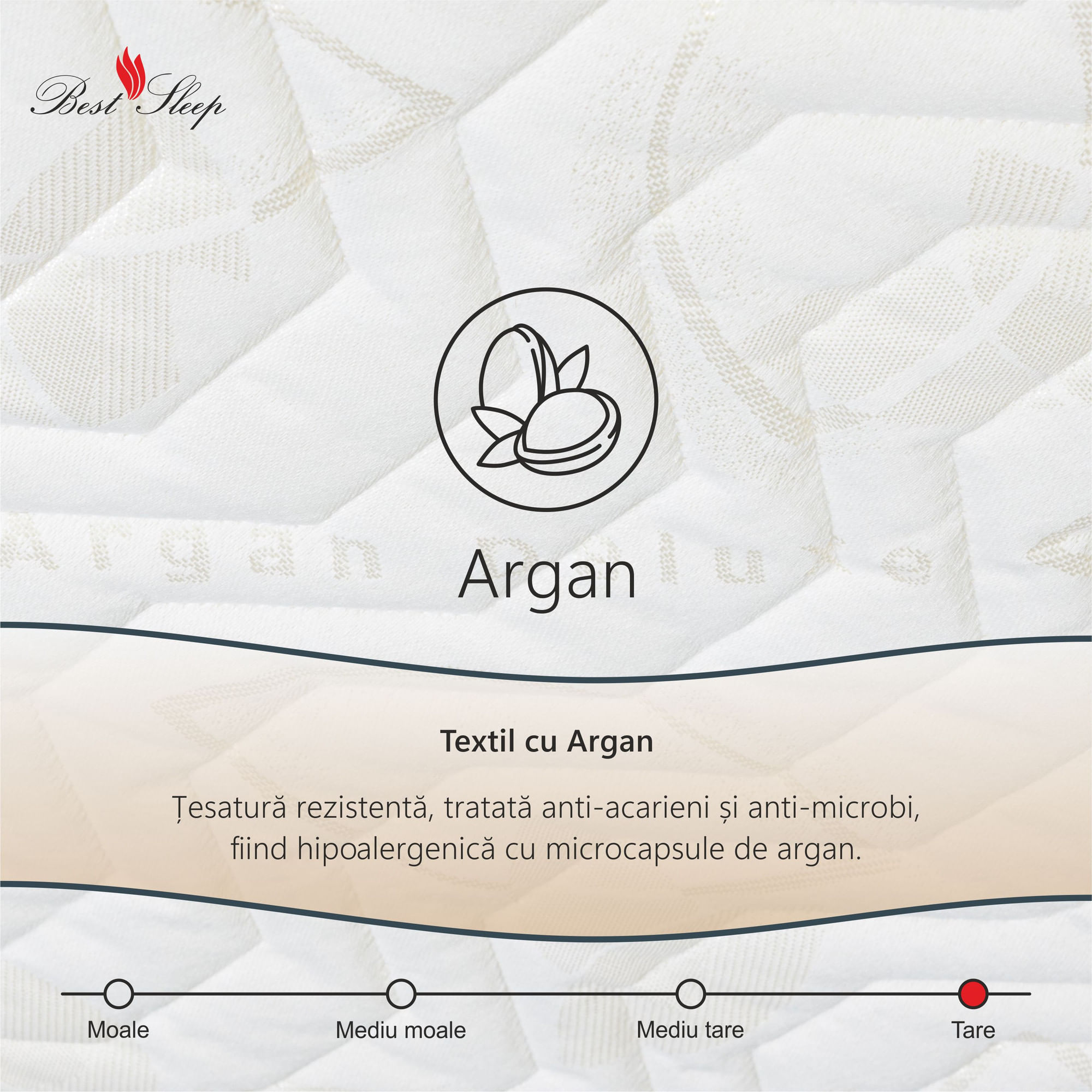Saltea superortopedica Best Sleep Argan Deluxe, 100x200x18 cm, spuma poliuretanica hipoalergenica — imaginea 4