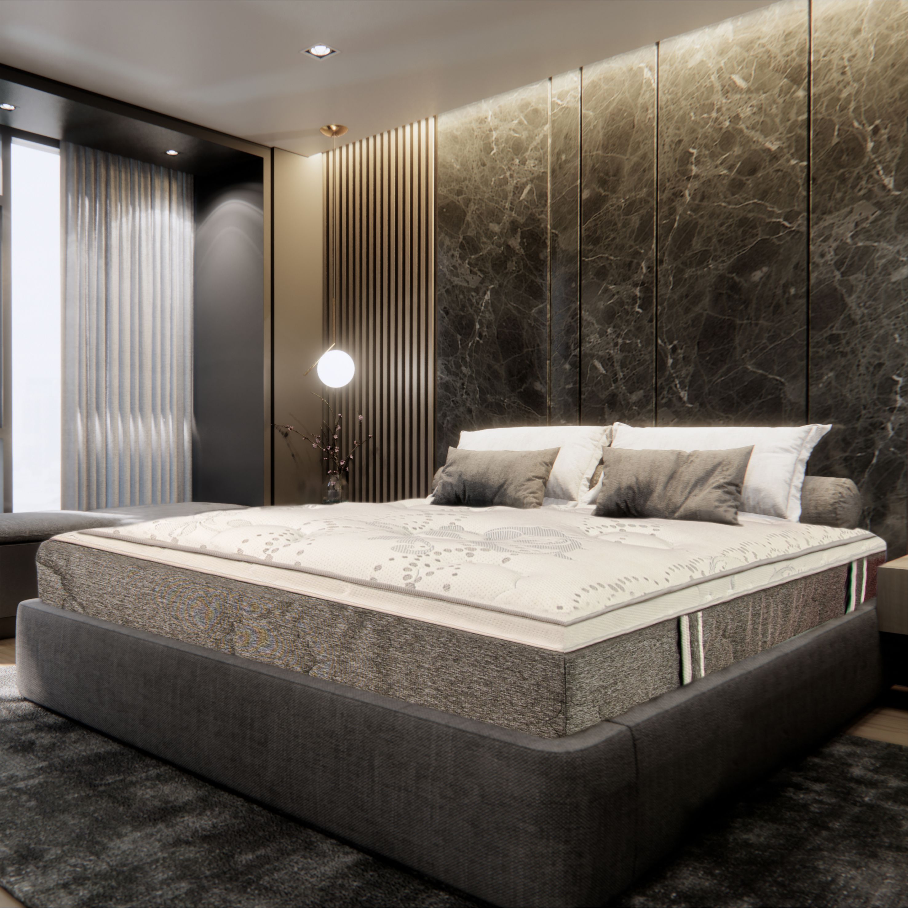 Saltea Ortopedica, Best Sleep, Sweet Night,160x190x22 cm,4+2+14, latex, hipoalergenica, husa matlasata — imaginea 3