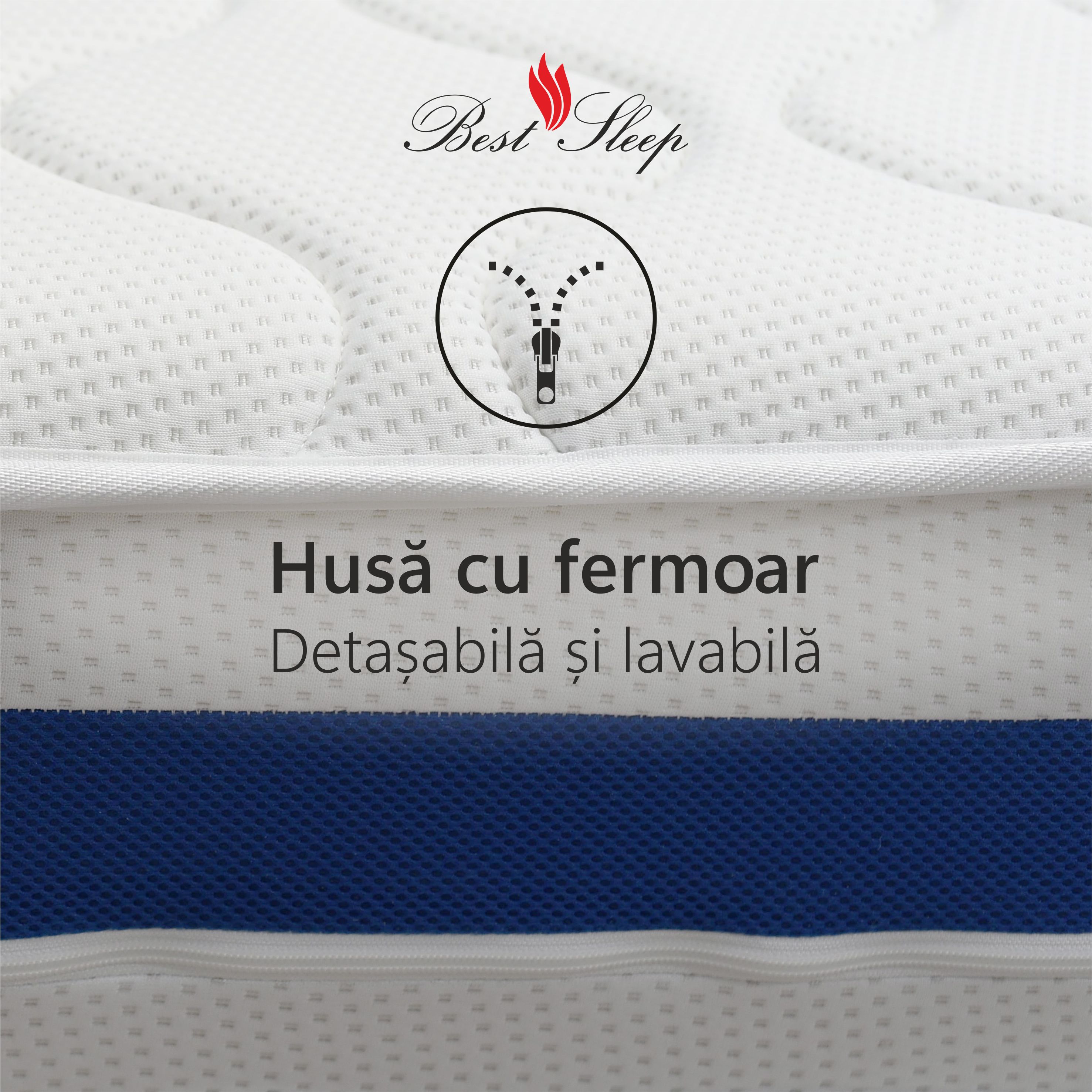 Saltea Ortopedica, Best sleep, Univers, 200X190x20cm,15+3+2, Spuma poliuretanica cu memorie, matlasata cu memorie — imaginea 6