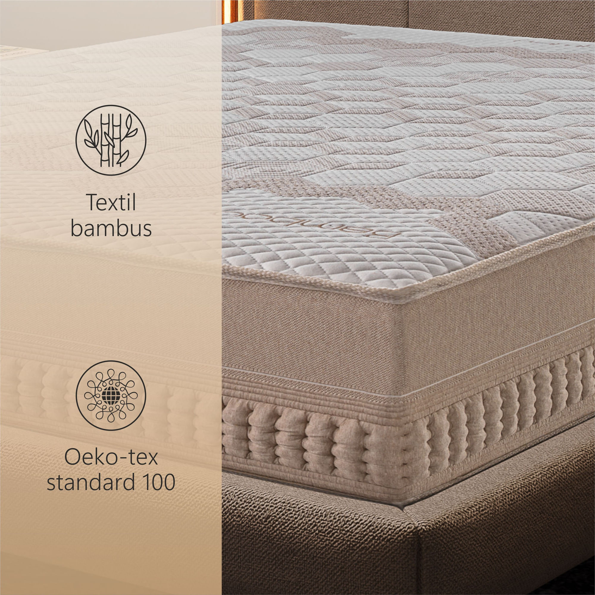 Saltea ortopedica Best Sleep Glamour, 170x190x35cm, Arcuri Pocket, Latex 4 cm, 7 zone de confort, husa bambus — imaginea 6