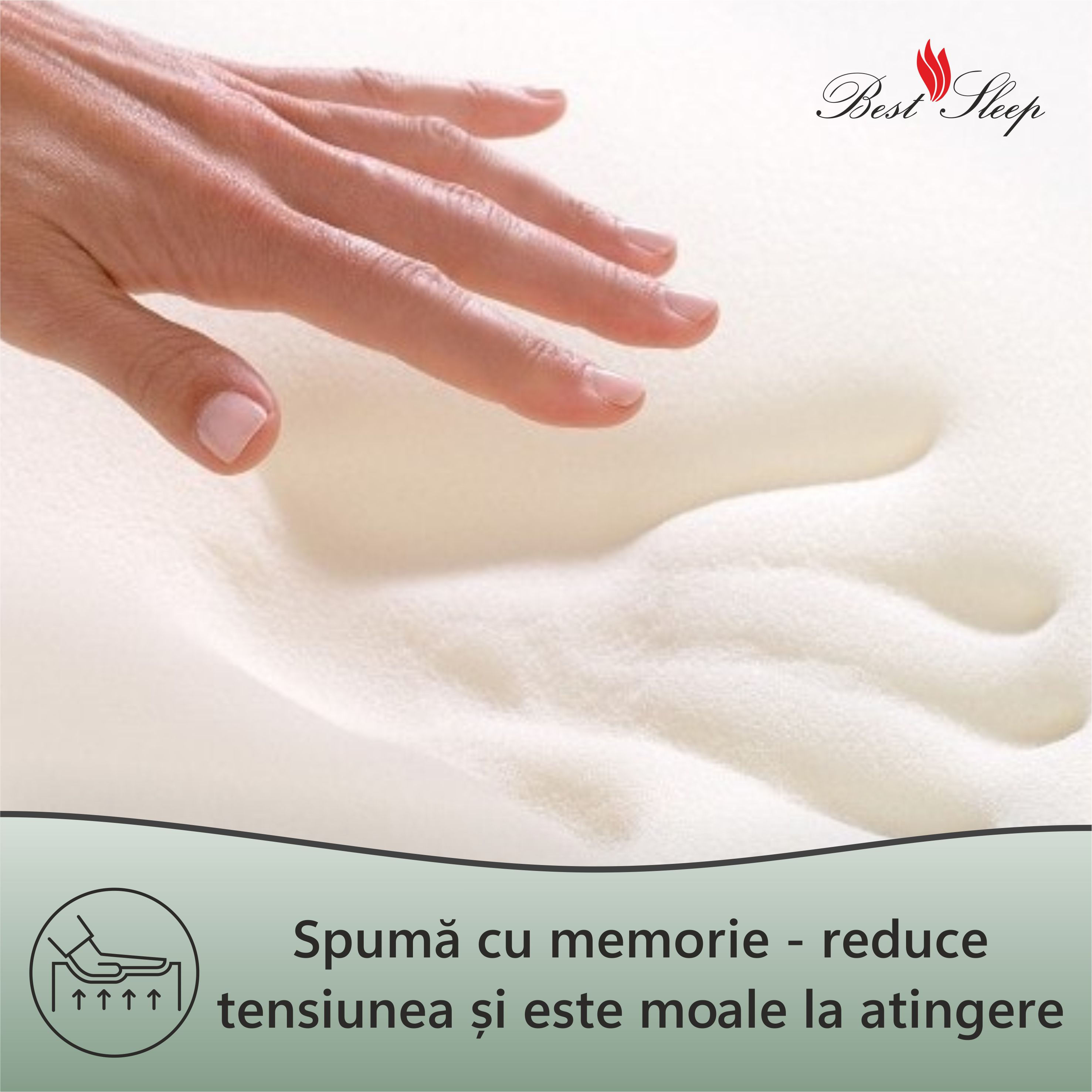 Saltea Ortopedica, BestSleep, Waves 21+4 Memory Bambus, 160x90x25 cm, spuma poliuretanica cu memorie, hipoalegenic, — imaginea 5