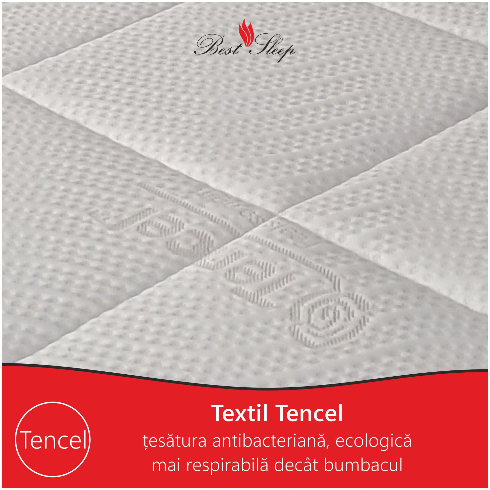 Saltea ortopedica, Best Sleep Grande, pentru persoane cu greutate, 120x190x30 cm, spuma cu memorie, cocos, Tencel — imaginea 3