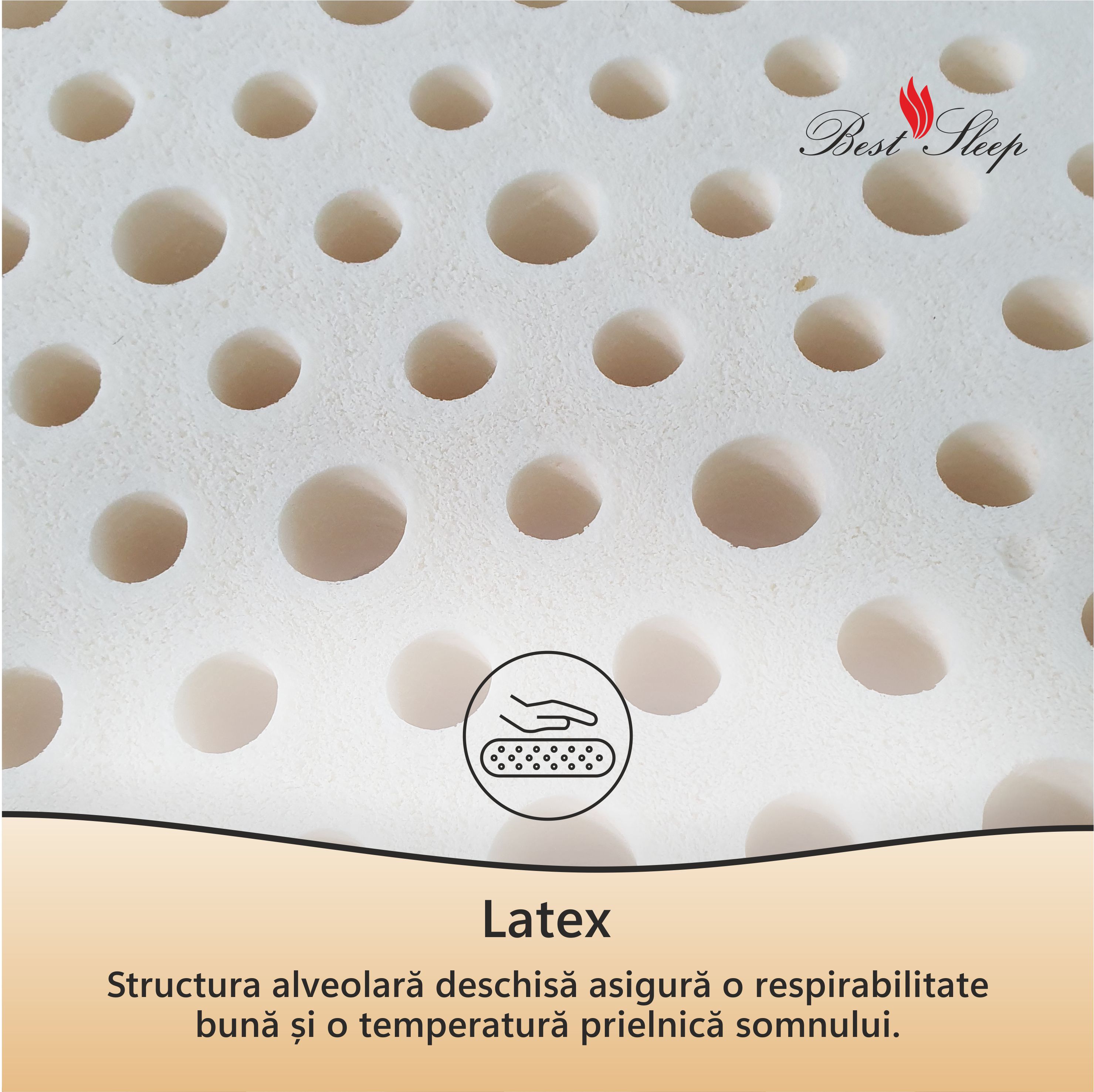 Saltea Ortopedica, Best Sleep, Best Bambus, 120x200x25 cm, 20+4+1, Spuma poliuretanica,latex cool gel, hipoalergenica — imaginea 3